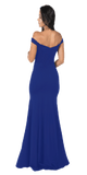 Royal Blue Off-the-Shoulder Mermaid Long Prom Dress