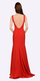 Poly USA 8168 Red Long Formal Dress with Sheer Side Cut-Outs and Slit
