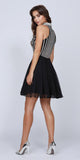Halter High-Neckline Embellished Bodice Short Prom Dress Black