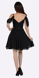 Black Cold Shoulder Homecoming Short Dress V-Neck 