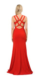 Red Long Prom Dress with Stylish Open Back