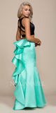 Nox Anabel 8292 Long Black/Emerald 2 Piece Mermaid Dress Sleeveless Crop Top