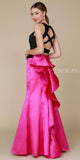 Nox Anabel 8292 Long Black/Fuchsia 2 Piece Mermaid Dress Sleeveless Crop Top