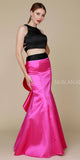 Nox Anabel 8292 Long Black/Fuchsia 2 Piece Mermaid Dress Sleeveless Crop Top