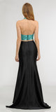 Jade Two-Piece Long Prom Dress Sequins Top V-Neck