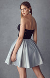 Juliet 829 Two Tone Sweetheart Short Dress Homecoming Silver