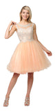 Champagne Homecoming Short Dress Cut-Out Lace Up Back
