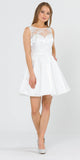 Sleeveless Off White Homecoming Short Dress with Pockets