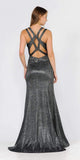 Black/Silver Stylish Back Long Prom Dress with Over-Skirt