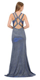 Royal Blue Stylish Back Long Prom Dress with Over-Skirt