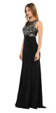 Black Mermaid Sleeveless Prom Gown with Keyhole Back