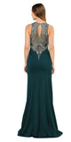 Green Mermaid Sleeveless Prom Gown with Keyhole Back