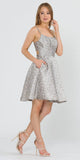 Cut-Out Back Homecoming Short Dress Champagne with Pockets