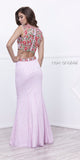 Sleeveless Embroidered Crop Top Lace Mermaid Skirt Prom Gown Lilac