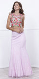Sleeveless Embroidered Crop Top Lace Mermaid Skirt Prom Gown Lilac