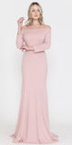 Poly USA 8378 Off-Shoulder Long Dress with Long Sleeves