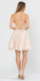 Poly USA 8388 Homecoming Short Dress with Pockets Champagne