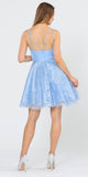 Baby Blue V-Neck Short Homecoming Dress with Pockets