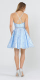 Criss-Cross Back Short Homecoming Dress Baby Blue