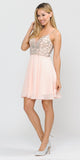 Poly USA 8434 Blush Homecoming Short Dress Embellished Bodice
