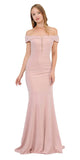 Off-Shoulder Mauve Long Formal Dress with Sheer Cut-Out Bodice