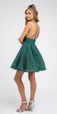 V-Neck Green Homecoming Short Dress with Pockets