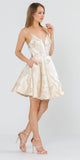 A-Line Homecoming Short Dress Champagne with Pockets