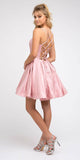 Caged-Back Homecoming Short Dress Blush with Pockets