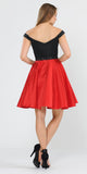 Black/Red Off-Shoulder Homecoming Short Dress