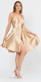 Poly USA 8542 Romper Style Short Homecoming Dress Gold
