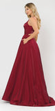 Stylish Open-Back Long Prom Dress Red with Pockets