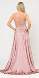 Mauve Romper Style Long Prom Dress with Pockets