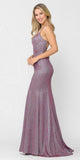 Poly USA 8666 Lace-Up Back Magenta Long Prom Dress