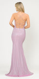 Poly USA 8668 Pink/Lilac Mermaid Style Long Prom Dress with Spaghetti Straps