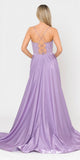 Lace-Up Back Lavender Long Prom Dress with Pockets