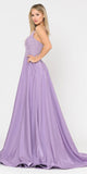 Lace-Up Back Lavender Long Prom Dress with Pockets
