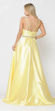 Poly USA 8690 V-Neck Long Prom Dress Yellow with Pockets