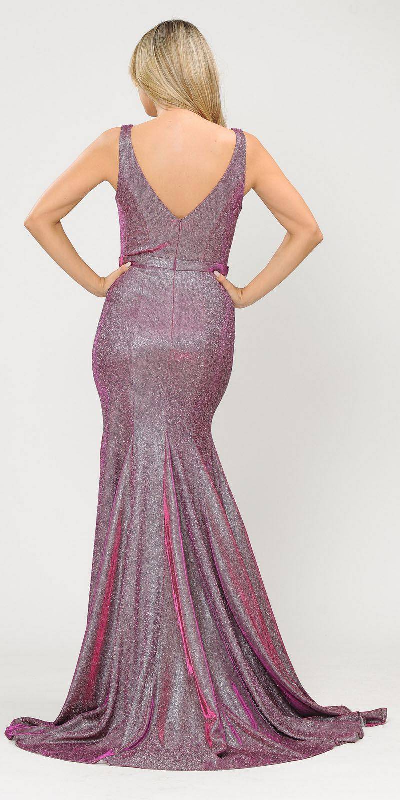 Poly USA 8704 Magenta Mermaid Style Long Prom Dress Sleeveless