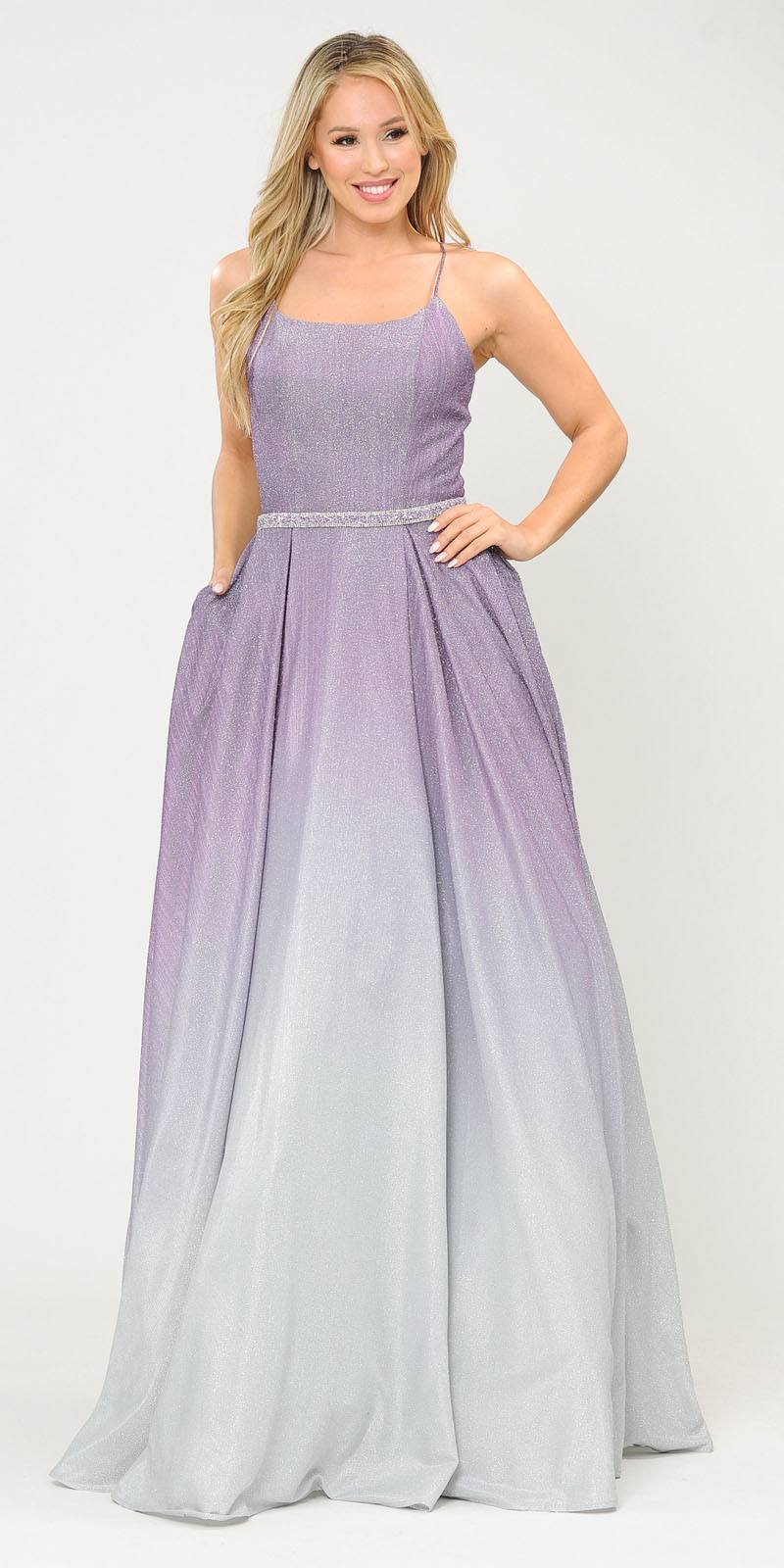 Poly USA 8708 Prom Ball Gown Criss-Cross Back with Pockets Lavender