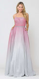 Poly USA 8708 Prom Ball Gown Criss-Cross Back with Pockets Rose