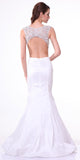 Cinderella Divine 8788 Off White Taffeta Mermaid Gown Plunging Embellished Bodice Sexy Open Back 