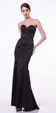 Cinderella Divine 8792 Strapless Sweetheart Neckline Mermaid Satin Full Length Gown Black