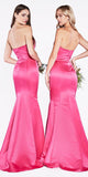 Cinderella Divine 8792 Strapless Sweetheart Neckline Mermaid Satin Full Length Gown Fuchsia