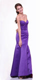 Cinderella Divine 8792 Strapless Sweetheart Neckline Mermaid Satin Full Length Gown Purple
