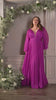 Cinderella Divine CD242C Pleated Chiffon Long Sleeve Gown