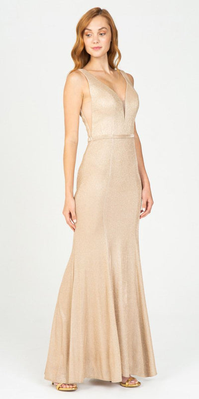 Fashion Eureka 8987 Champagne Shimmering Mermaid Long Prom Dress