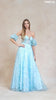 Juliet 2404 Strapless Sequin Tulle Ballgown Removable Puff Sleeves