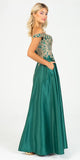 Eureka Fashion 9027 Emerald Off-Shoulder Long Prom Dress with Pockets