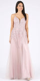 Eureka Fashion 9705 Champagne Long Prom Dress Criss-Cross Back with Slit