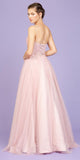 Glitter-Mesh Dusty Rose Long Prom Dress with Appliques